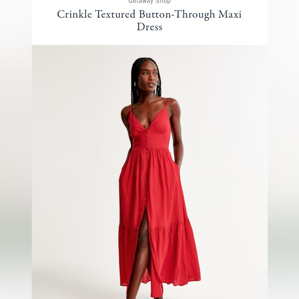 Crinkle texture button through maxi dress